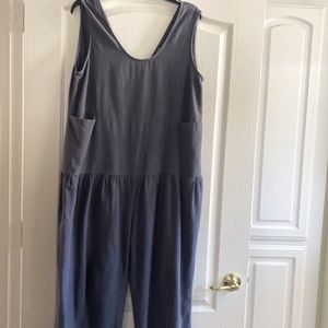 Gray Overalls Jumpsuit Wide Leg Baggy